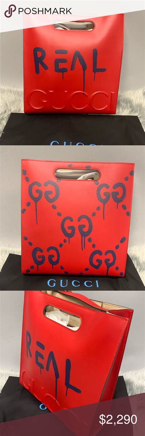 gucci ghost red tote|Gucci tote bag.